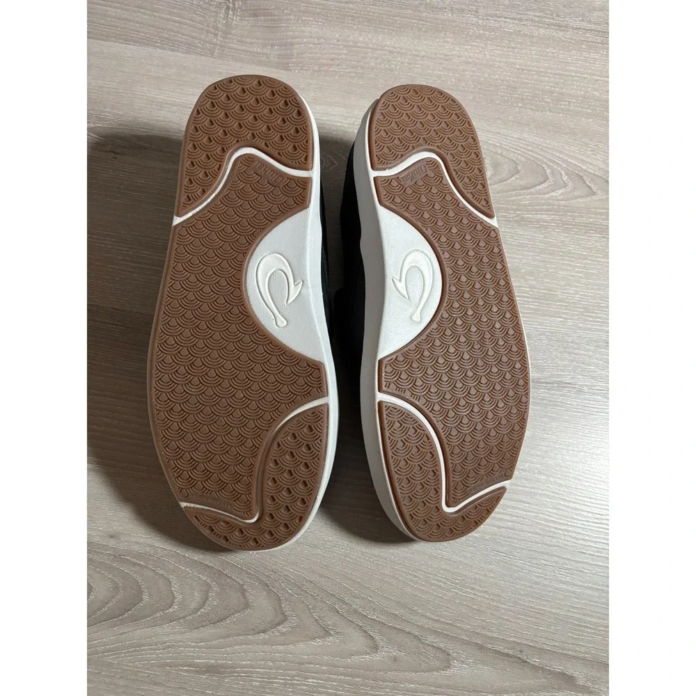 OluKai Lae'ahi Ili Mens 7 Leather Slip On Sneakers Shoes Beach Walk Heritage